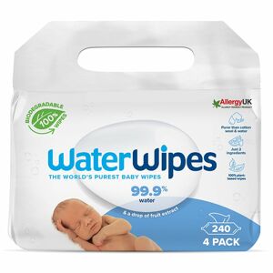 Water Wipes Baby Wipes 4 Pack finom nedves törlőkendők gyermekeknek 4x60 db