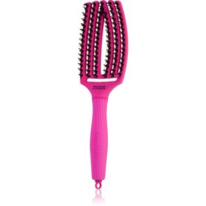 Olivia Garden Fingerbrush ThinkPink lapos kefe nejlon- és vaddisznósörtékkel Neon Pink 1 db
