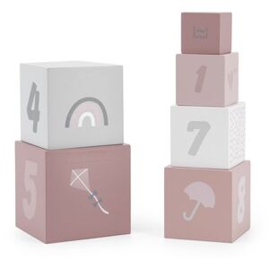 Label Label Stacking Blocks Numbers fakocka fából készült Pink 18m+ 1 db