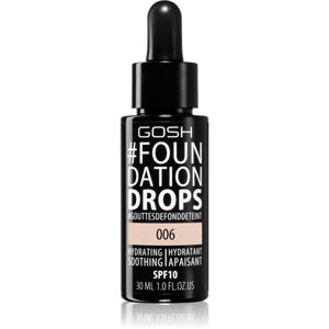Gosh Foundation Drops könnyű alapozó csepp formában SPF 10 árnyalat 006 Tawny 30 ml