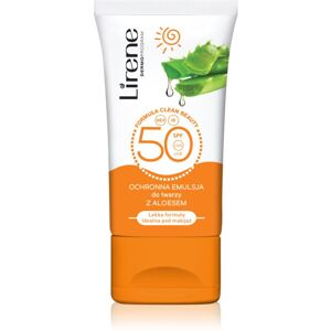 Lirene Sun care védő nappali emulzió az arcra és dekoltázsra aloe vera spf 50 50 ml
