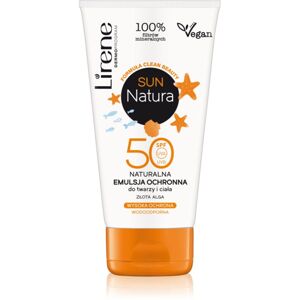 Lirene Sun Natura hidratáló és védő emulzió arcra és testre SPF 50 120 ml