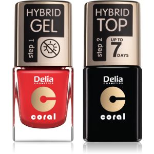Delia Cosmetics Coral Nail Enamel Hybrid Gel szett odstín 01 hölgyeknek hölgyeknek odstín 01