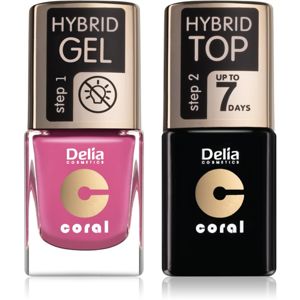 Delia Cosmetics Coral Nail Enamel Hybrid Gel szett odstín 05 hölgyeknek