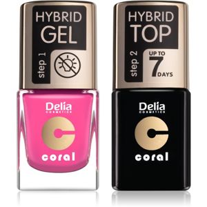 Delia Cosmetics Coral Nail Enamel Hybrid Gel szett odstín 22 hölgyeknek