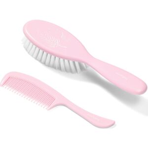 BabyOno Take Care Hairbrush and Comb II szett gyermekeknek születéstől kezdődően Pink