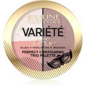 Eveline Cosmetics Variété Trio Púderes highlight és kontúr paletta 3 az 1-ben árnyalat 01 Light 10 g