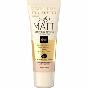 Eveline Cosmetics Satin Matt mattító make-up csigakivonattal árnyalat 104 Beige 30 ml