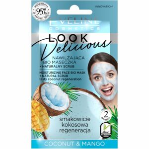 Eveline Cosmetics Look Delicious Coconut & Mango intenzíven hidratáló és tápláló maszk peeling hatással 10 ml