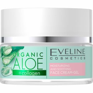 Eveline Cosmetics Organic Aloe+Collagen aktív intenzíven hidratáló géles krém nyugtató hatással 50 ml