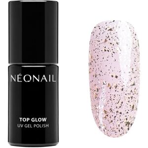 NeoNail Top Glow fedőlakk UV/LED-es lámpákhoz árnyalat Gold Flakes 7,2 ml