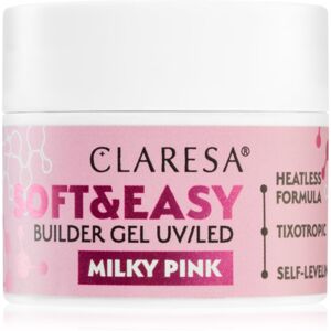 Claresa Soft&Easy Builder Gel alaplakk körmökre árnyalat Milky Pink 12 g