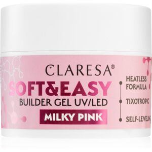 Claresa Soft&Easy Builder Gel alaplakk körmökre árnyalat Milky Pink 45 g