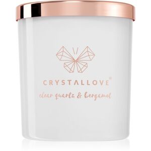 Crystallove Crystalized Scented Candle Clear Quartz & Bergamot illatgyertya 220 g