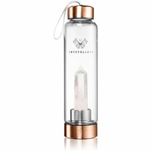 Crystallove Clear Quartz Bottle Rose Gold vizes palack 550 ml