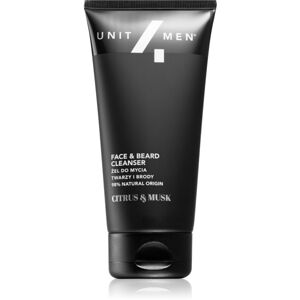 Unit4Men Face & Beard Cleanser Citrus&Musk tisztító gél az arcra és a szakállra 150 ml