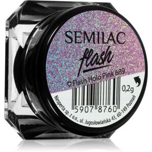 Semilac Flash csillogó por körmökre árnyalat Holo Pink 689 0,2 g