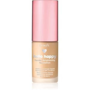 Benefit Hello Happy Flawless Brightening Foundation Mini frissítő folyékony make-up SPF 15 árnyalat 03 Light Neutral Warm 10 ml
