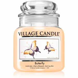 Village Candle Butterfly illatgyertya (Glass Lid) 389 g