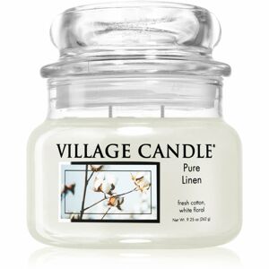Village Candle Pure Linen illatgyertya (Glass Lid) 262 g