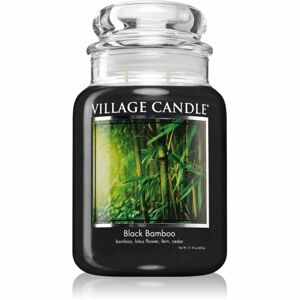Village Candle Black Bamboo illatgyertya (Glass Lid) 602 g