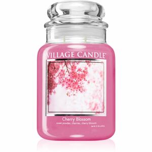 Village Candle Cherry Blossom illatgyertya (Glass Lid) 602 g