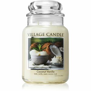 Village Candle Coconut Vanilla illatgyertya (Glass Lid) 602 g