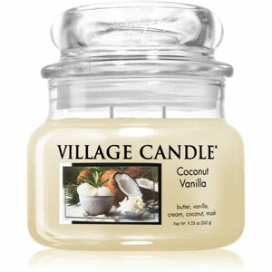 Village Candle Coconut Vanilla illatgyertya (Glass Lid) 262 g