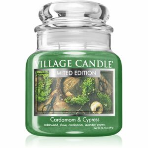 Village Candle Cardamom & Cypress illatgyertya (Glass Lid) 389 g