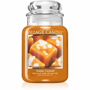 Village Candle Golden Caramel illatgyertya (Glass Lid) 602 g