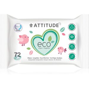 Attitude Eco nedves törlőkendők illatmentes 72 db