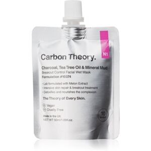 Carbon Theory Charcoal, Tea Tree Oil & Mineral Mud intenzív regeneráló maszk problémás és pattanásos bőrre 50 ml