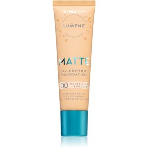 Lumene Matte Oil-Control fluid make-up kombinált és zsíros bőrre árnyalat 00 Ultra Light 30 ml