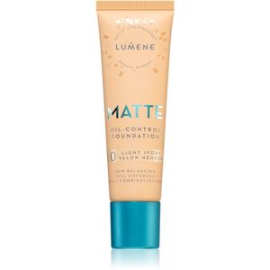Lumene Matte Oil-Control fluid make-up kombinált és zsíros bőrre árnyalat 0 Light Ivory 30 ml