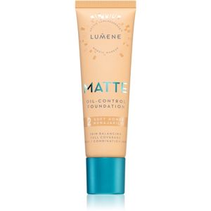 Lumene Matte Oil-Control fluid make-up kombinált és zsíros bőrre árnyalat 2 Soft Honey 30 ml