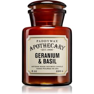 Paddywax Apothecary Geranium & Basil illatgyertya 226 g