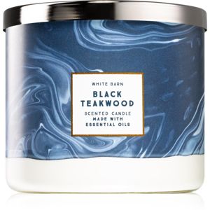 Bath & Body Works Black Teakwood illatos gyertya esszenciális olajokkal 411 g