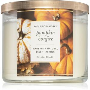 Bath & Body Works Pumpkin Bonfire illatgyertya esszenciális olajokkal 411 g