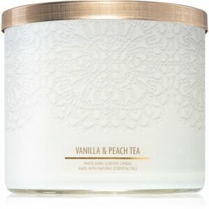 Bath & Body Works Vanilla & Peach Tea illatgyertya 411 g