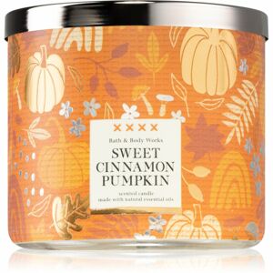 Bath & Body Works Sweet Cinnamon Pumpkin illatgyertya esszenciális olajokkal 411 g