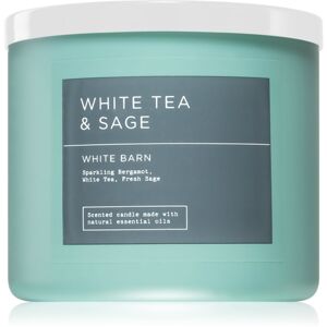 Bath & Body Works White Tea & Sage illatgyertya 411 g