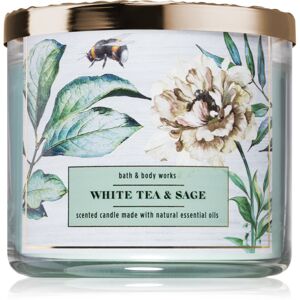 Bath & Body Works White Tea & Sage illatgyertya esszenciális olajokkal 411 g