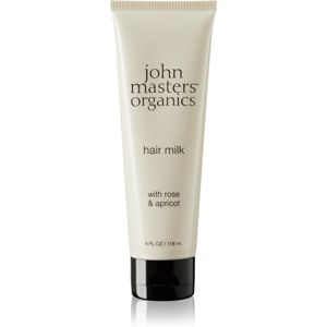 John Masters Organics Rose & Apricot Hair Milk öblítést nem igénylő tej a hajra a száraz hajvégekre 118 ml