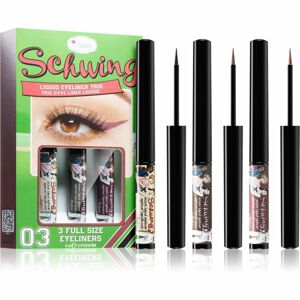 theBalm Schwing® Liquid Eyeliner Trio hosszan tartó folyékony szemceruza 3x1,7 ml
