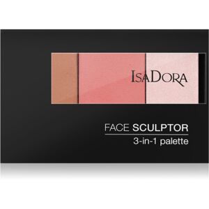 IsaDora Face Sculptor 3-in-1 Palette élénkítő és bronzosító paletta árnyalat 60 Warm Peach 12 g