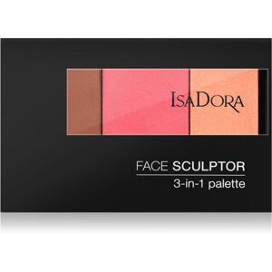 IsaDora Face Sculptor 3-in-1 Palette élénkítő és bronzosító paletta árnyalat 64 Intense Peach 12 g