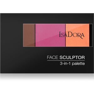 IsaDora Face Sculptor 3-in-1 Palette élénkítő és bronzosító paletta árnyalat 65 Bronze Plum 12 g