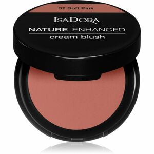 IsaDora Nature Enhanced Cream Blush arcpirosító kompakt ecsettel és tükörrel árnyalat Soft Pink