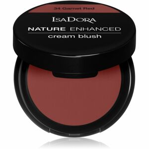 IsaDora Nature Enhanced Cream Blush arcpirosító kompakt ecsettel és tükörrel árnyalat Garnet Red