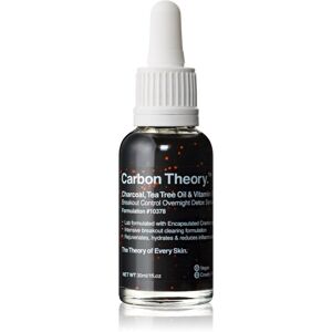 Carbon Theory Charcoal, Tea Tree Oil & Vitamin E regeneráló éjszakai szérum revitalizáló hatással a problémás bőrre 30 ml